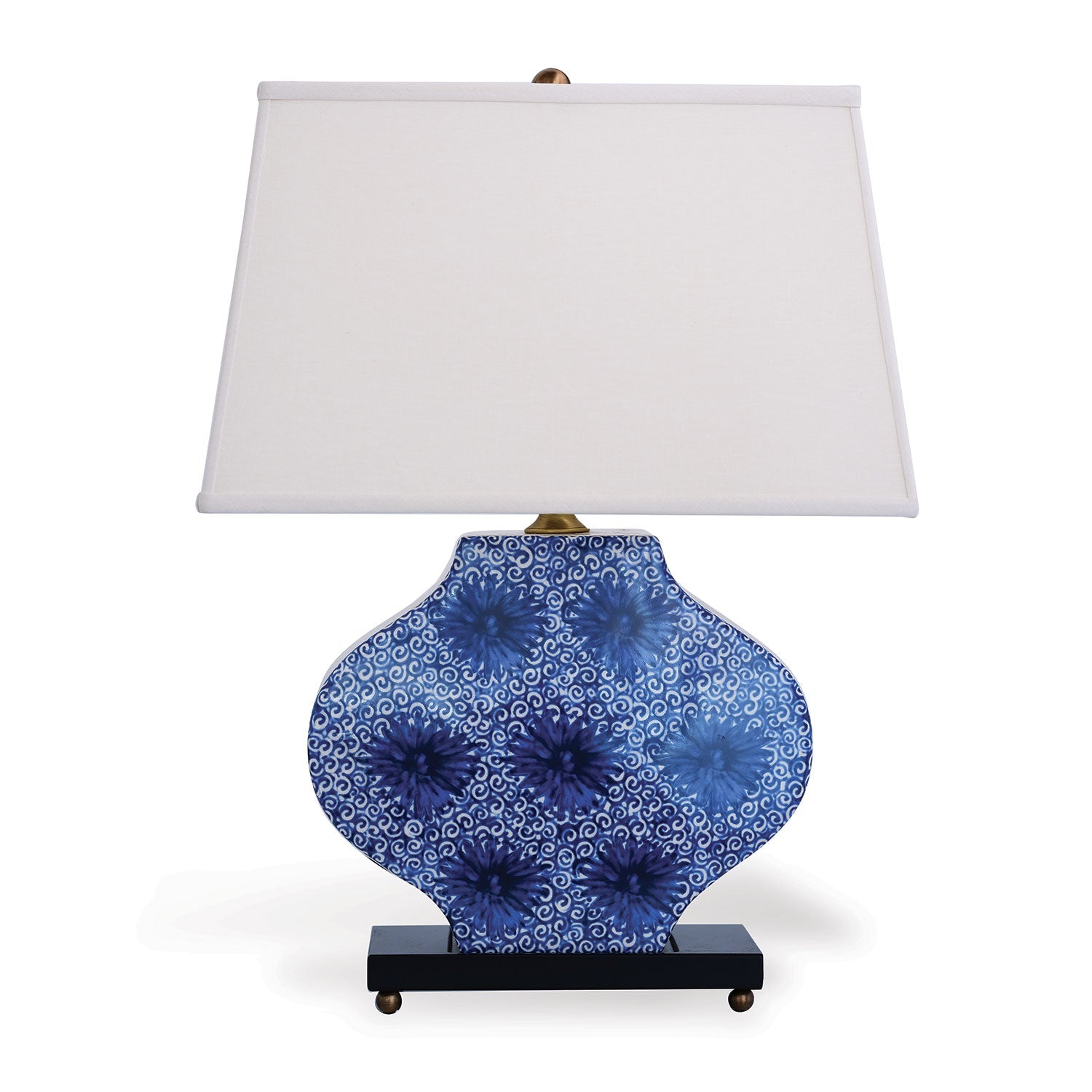 Port 68 Hannah Blue Modern Table Lamp with Rectangle Softback Shade