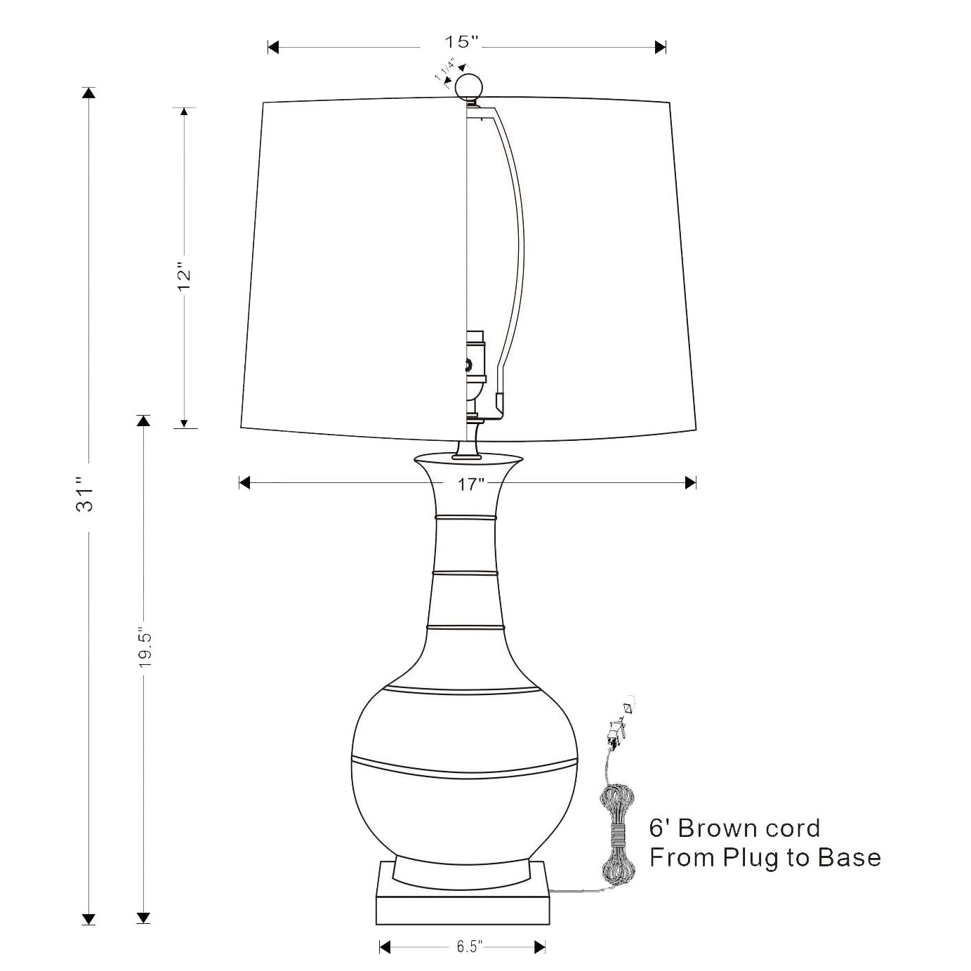 Port 68 Kelly Blue 31" Round Table Lamp with Hardback Shade