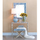 Port 68 Kenilworth Blue Table Lamp with White Round Hardback Shade