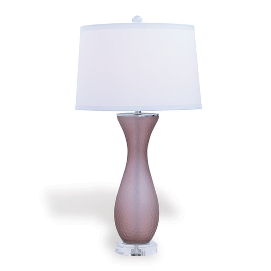 Port 68 Lakeview Amethyst Table Lamp with White Round Hardback Drum Shade