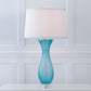 Port 68 Lakeview Blue Table Lamp with White Round Hardback Drum Shade