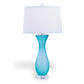 Port 68 Lakeview Blue Table Lamp with White Round Hardback Drum Shade