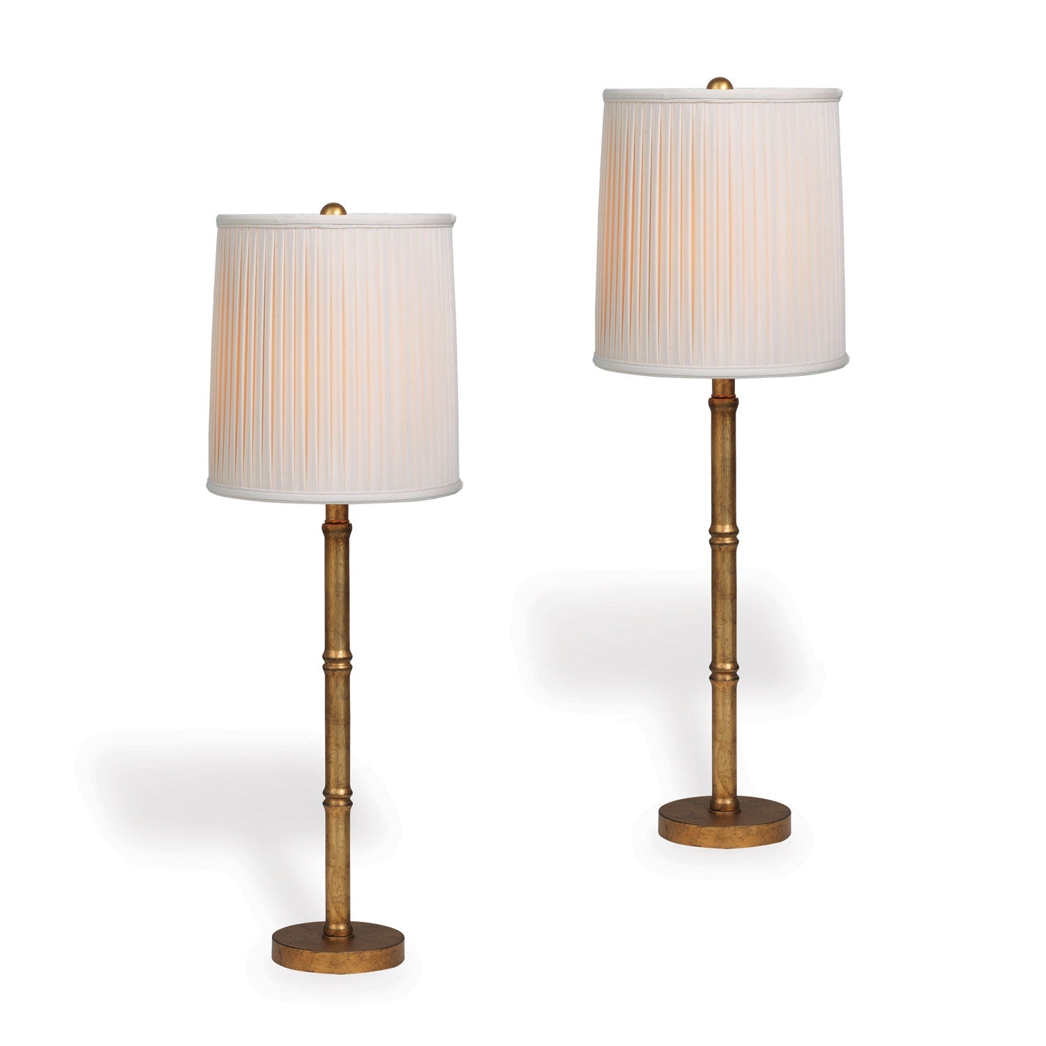 Port 68 Lauderdale Gold Buffet 33" Set of 2 Table Lamp with Beige Softback Shade