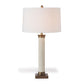 Port 68 Lincoln Park Brass Table Lamp with White Hardback Drum Shade