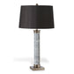 Port 68 Lincoln Park Nickel Table Lamp with Black Hardback Drum Shade