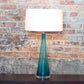 Port 68 London Smoke Blue Glass 33" Table Lamp with White Round Hardback Shade