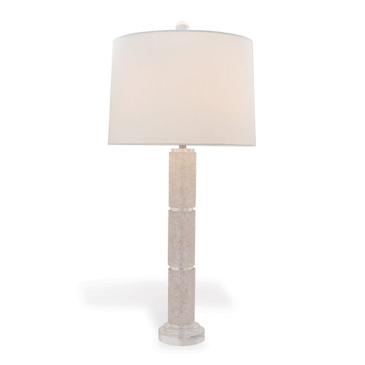 Port 68 Madison White Classic Quartz Table Lamp with Round Hardback Shade