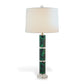 Port 68 Malachite Green Transitional Table Lamp with White Round Hardback Shade