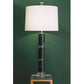 Port 68 Malachite Green Transitional Table Lamp with White Round Hardback Shade