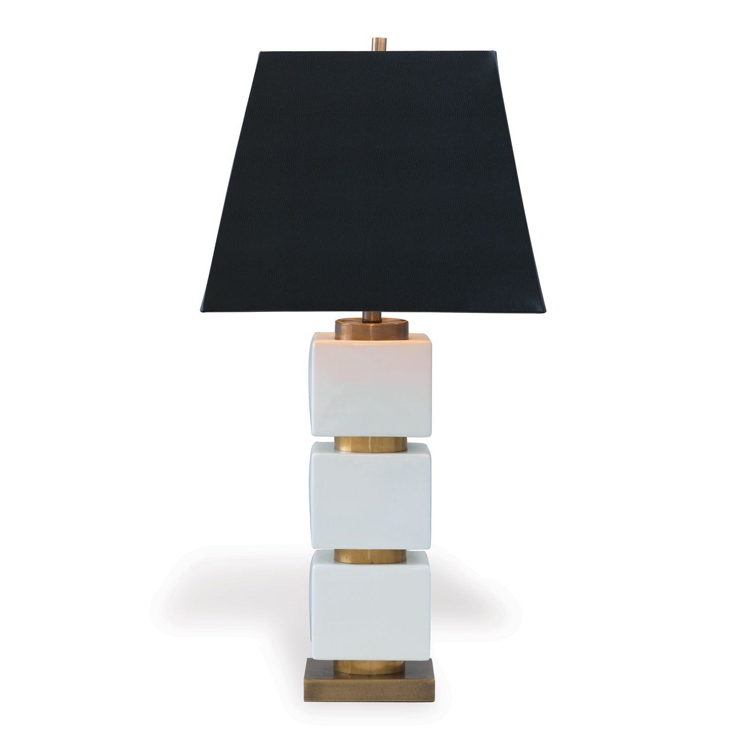 Port 68 Manhattan Modern Table Lamp with Black Square Hardback Shade