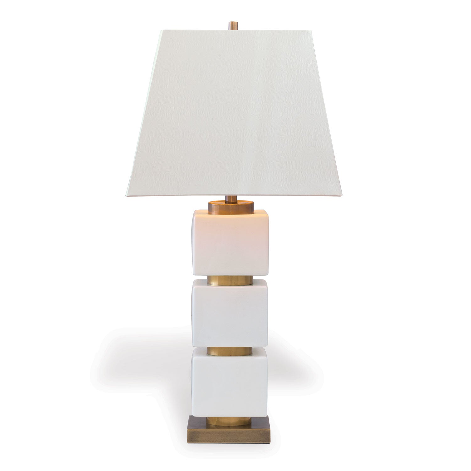 Port 68 Manhattan Modern Table Lamp with White Square Hardback Shade