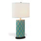 Port 68 Mateo Peacock 29" Modern Table Lamp with Oval Hardback Shade