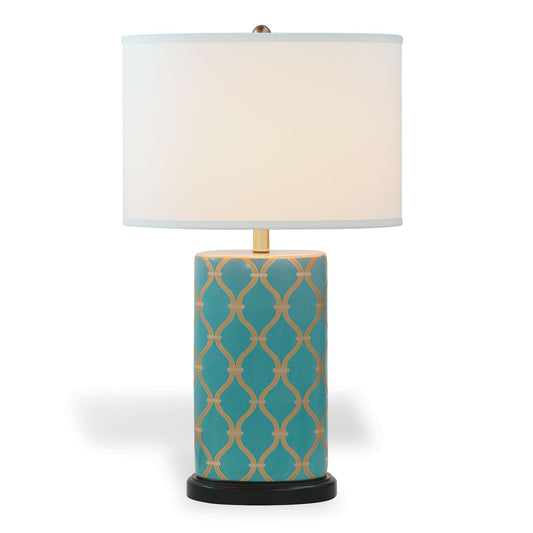 Port 68 Mateo Peacock 29" Modern Table Lamp with Oval Hardback Shade