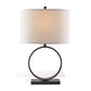 Port 68 Megan Bronze Modern Table Lamp with White Oval Hardback Shade