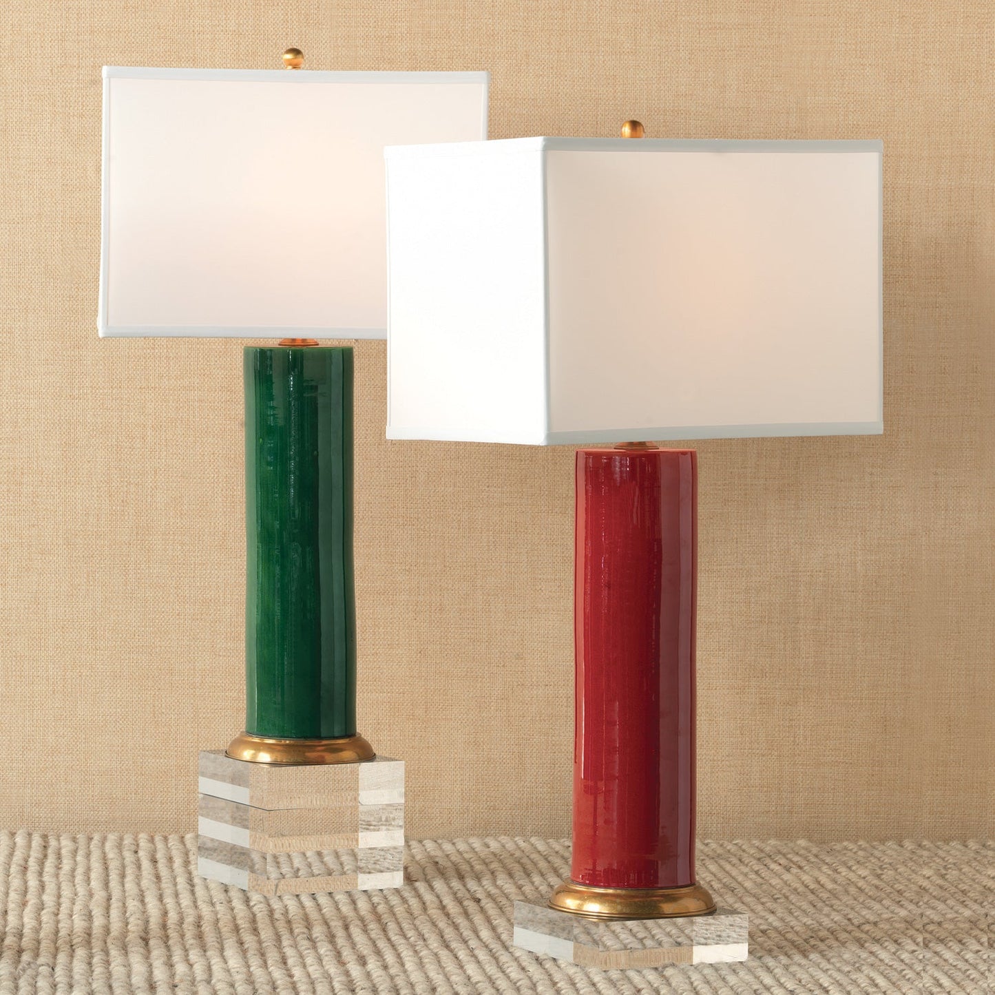 Port 68 Melrose Emerald 32" Table Lamp with White Rectangle Softback Shade