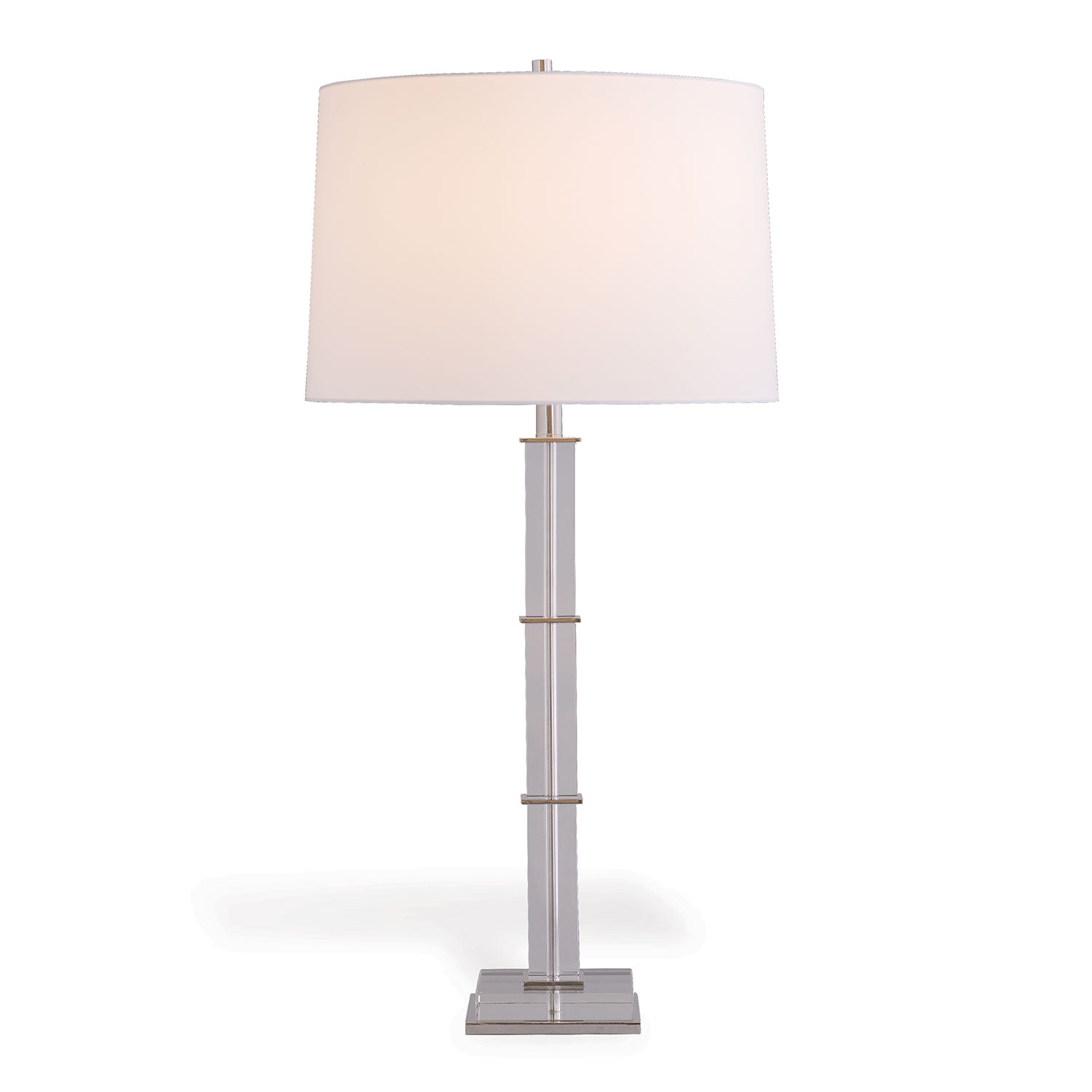 Port 68 Metro Polished Nickel Transitional Table Lamp with White Hardback Drum Shade