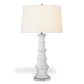 Port 68 Montauk White Modern Country House Table Lamp with White Hardback Drum Shade