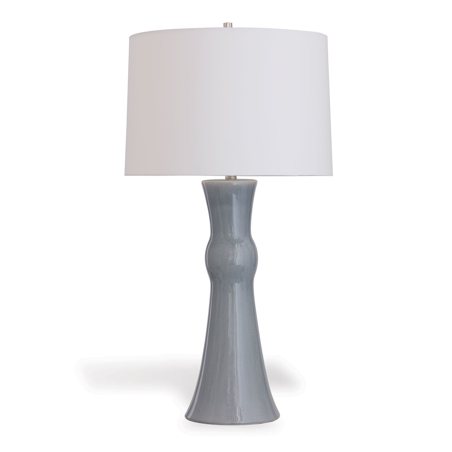 Port 68 Newport Smoke Transitional Table Lamp with White Hardback Drum Shade