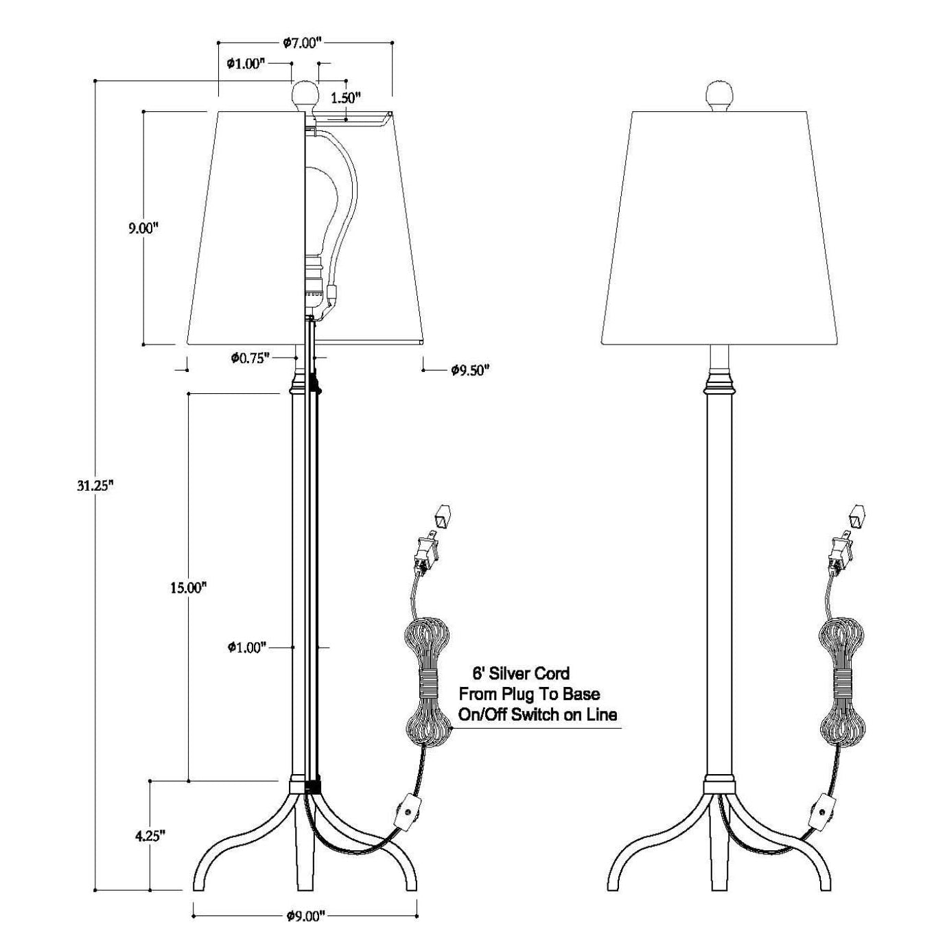 Port 68 Portobello Brown Set of 2 Modern Buffet Table Lamp with Beige Hardback Shade