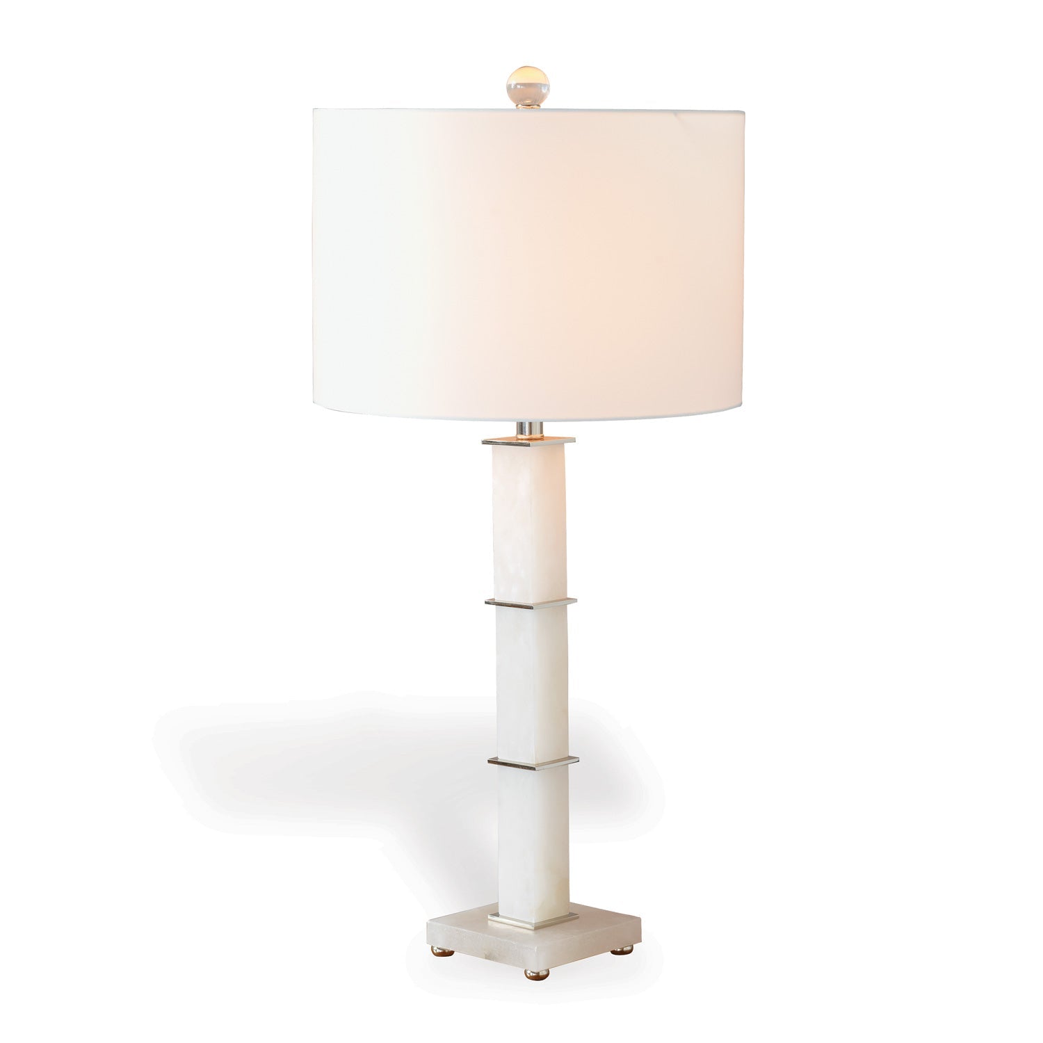 Port 68 Rialto Alabaster 34" Classic Modern Table Lamp with White Hardback Shade