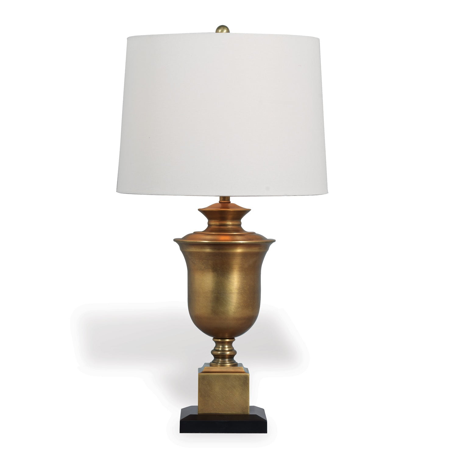 Port 68 Robertson Brass Classic Table Lamp with White Hardback Drum Shade