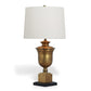 Port 68 Robertson Brass Classic Table Lamp with White Hardback Drum Shade