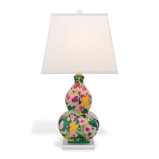 Port 68 Rousham Green Country House Table Lamp with White Squared Hardback Shade
