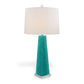 Port 68 Stoneridge Turquoise Classic Modern Quartz Table Lamp with White Hardback Shade