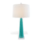 Port 68 Stoneridge Turquoise Classic Modern Quartz Table Lamp with White Hardback Shade