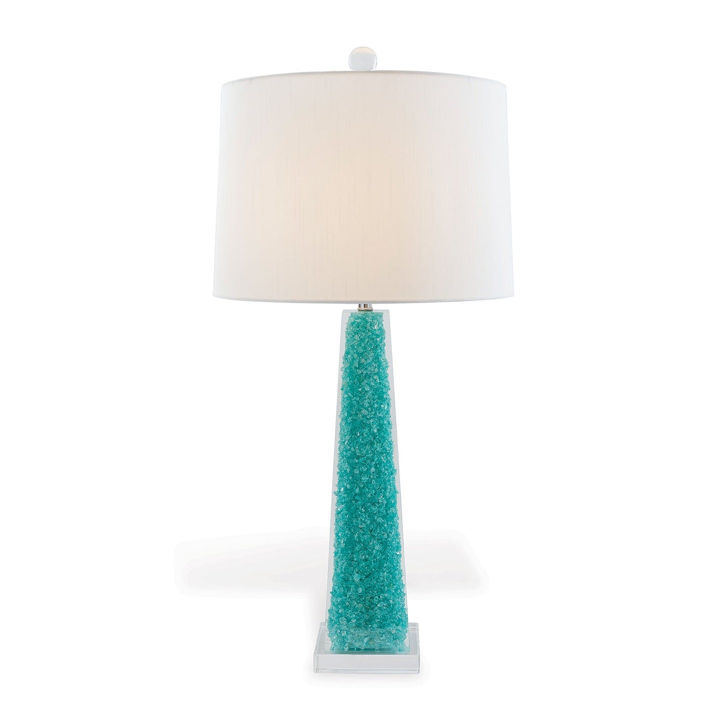 Port 68 Stoneridge Turquoise Classic Modern Quartz Table Lamp with White Hardback Shade