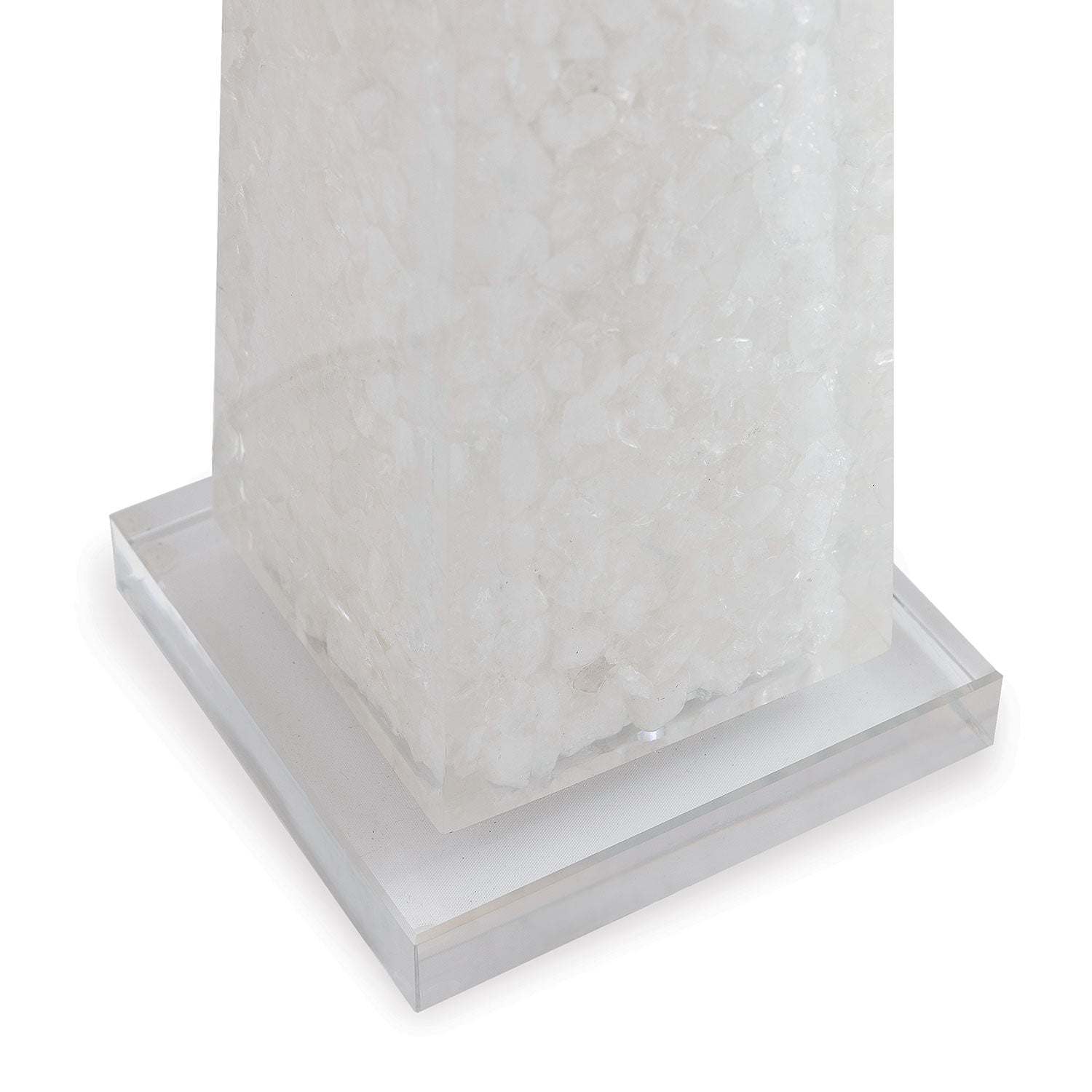 Port 68 Stoneridge White Classic Modern Quartz Table Lamp with White Hardback Shade