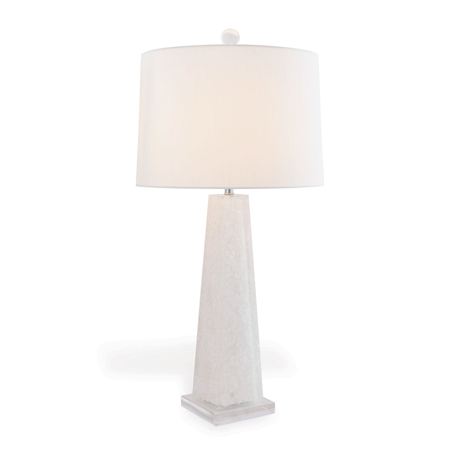 Port 68 Stoneridge White Classic Modern Quartz Table Lamp with White Hardback Shade