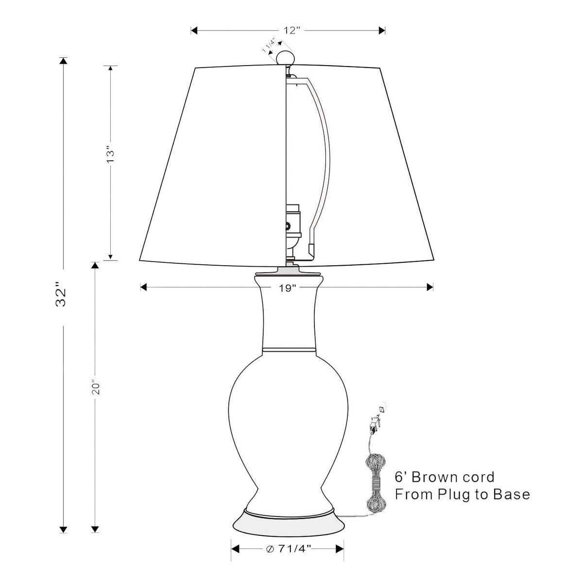 Port 68 Westport Blue Modern Traditional Table Lamp with White Hardback Shade
