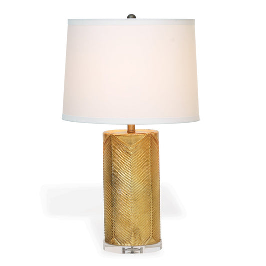 Port 68 Westwood Gold Modern Table Lamp with White Hardback Shade