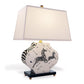 Port 68 Zebra Black White Modern Classic Table Lamp with Rectangle Softback Shade