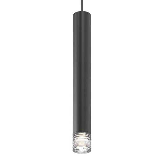 SONNEMAN ALC 3" Tall 1-Light LED Satin Black Clear Ribbon Glass Shade 25 Narrow Flood Lens Pendant Light