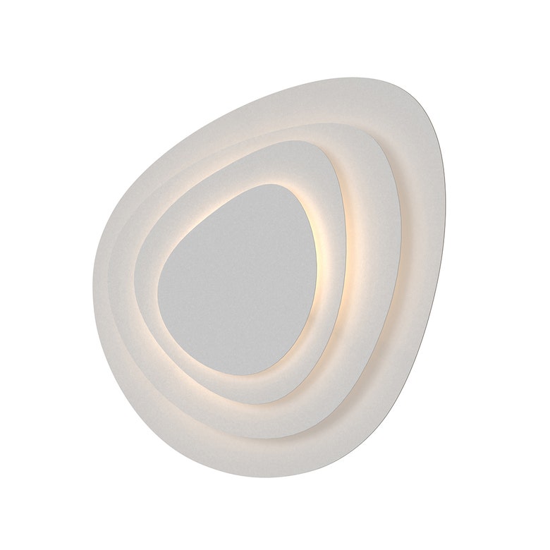 SONNEMAN Abstract Panels 1-Light LED 4-Plate Textured White Metal Shade Wall Sconce