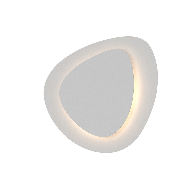 SONNEMAN Abstract Panels 1-Light LED Large 2-Plate Textured White Metal Shade Wall Sconce
