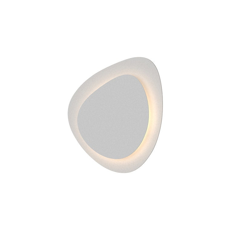 SONNEMAN Abstract Panels 1-Light LED Small 2-Plate Textured White Metal Shade Wall Sconce