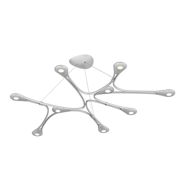 SONNEMAN Abstraction 40" 9-Light LED Bright Satin Aluminum Chandelier