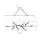 SONNEMAN Abstraction 54" 8-Light LED Bright Satin Aluminum Linear Chandelier