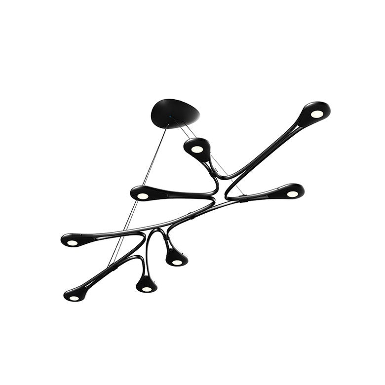 SONNEMAN Abstraction 54" 8-Light LED Satin Black Diecast Aluminum Shade Linear Chandelier