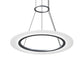 SONNEMAN Arctic Rings 24" 1-Light LED Bright Satin Aluminum Optical Acrylic Single Ring Pendant Light