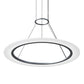 SONNEMAN Arctic Rings 30" 1-Light LED Bright Satin Aluminum Optical Acrylic Single Ring Pendant Light