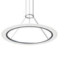 SONNEMAN Arctic Rings 36" 1-Light LED Bright Satin Aluminum Optical Acrylic Single Ring Pendant Light