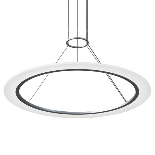 SONNEMAN Arctic Rings 36" 1-Light LED Bright Satin Aluminum Optical Acrylic Single Ring Pendant Light