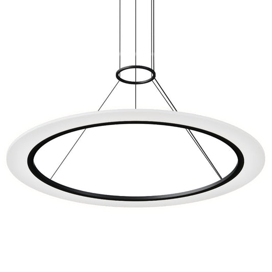 SONNEMAN Arctic Rings 36" 1-Light LED Satin Black Optical Acrylic Single Ring Pendant Light