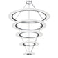 SONNEMAN Arctic Rings 5-Light LED Bright Satin Aluminum Frosted Acrylic Shade Chandelier