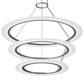 SONNEMAN Arctic Rings Large 3-Light LED Bright Satin Aluminum Frosted Acrylic Shade Chandelier