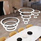 SONNEMAN Arctic Rings Large 3-Light LED Satin Black Frosted Acrylic Shade Chandelier